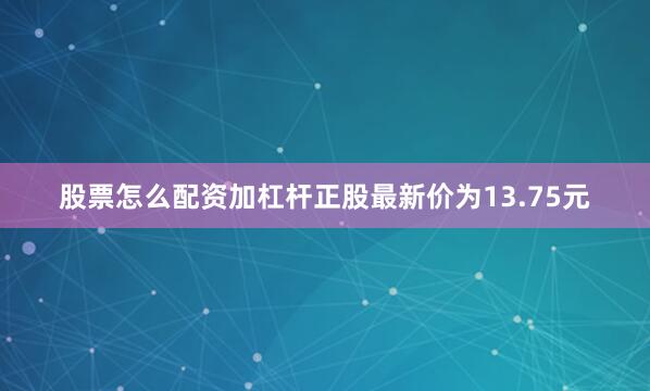 股票怎么配资加杠杆正股最新价为13.75元